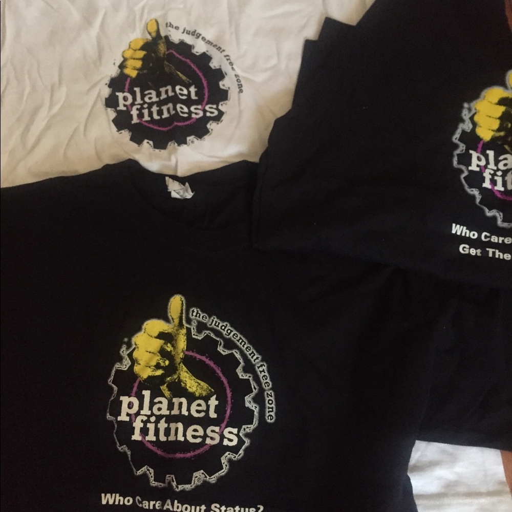 Planet fitness graphic T-shirts.